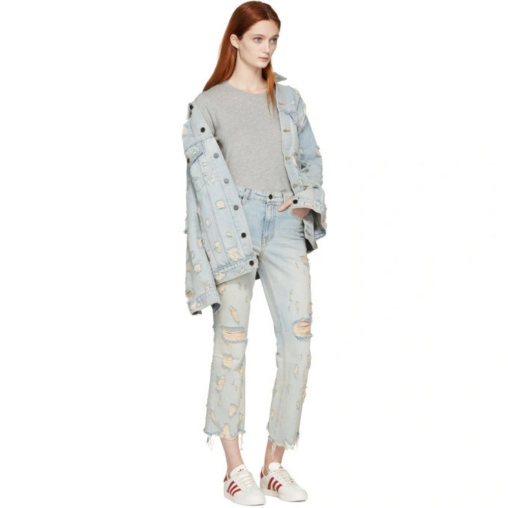 Alexander Wang Indigo Scratch Grind Jeans
